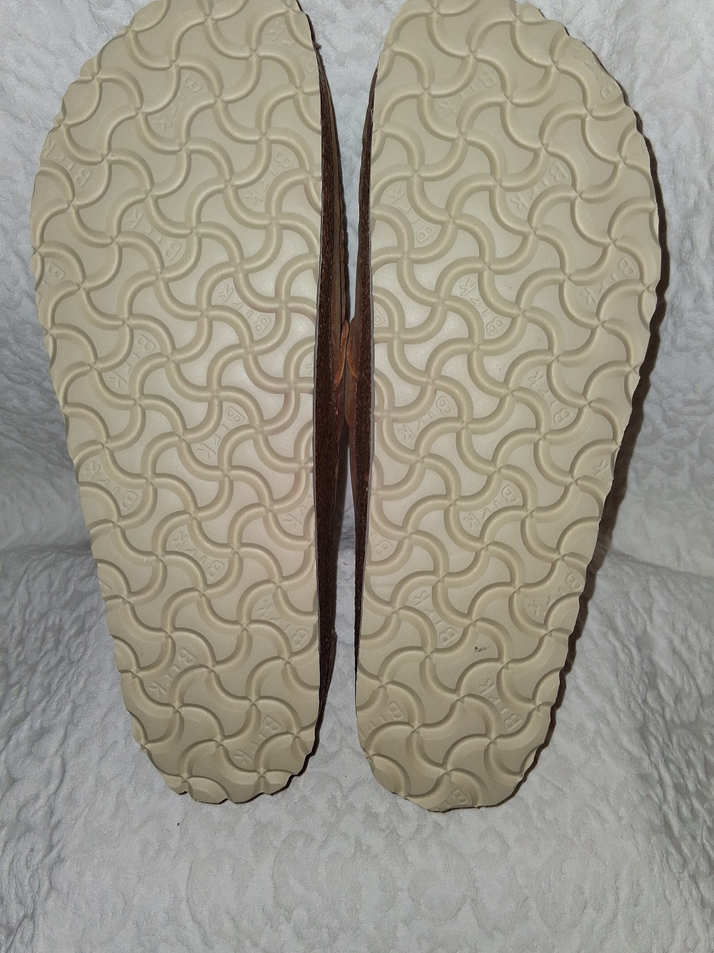 Birkenstock Brown Leather Slip-On Clogs with Gold Buckles - Picture 4 of 4
